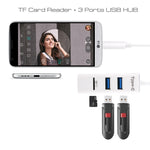 ฮับ USB 3.1 USB-C / Type-C เป็น USB 2.0 COMBO 3 พอร์ต + เครื่องอ่านการ์ด TF, 3 พอร์ต USB + การ์ด TF