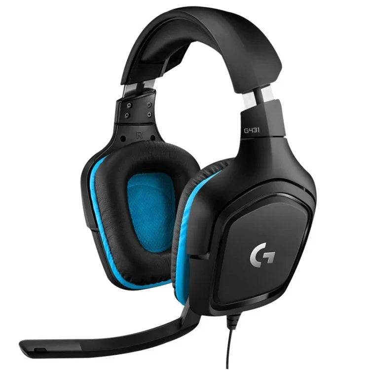 Logitech G431 หูฟังเกมมิ่งแบบพับได้พร้อมระบบเสียงรอบทิศทาง Dolby 7.1 สเตอริโอ ตัดเสียงรบกวน สำหรับการแข่งขัน, G431