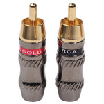 REXLIS TR026 ปลั๊ก RCA ตัวผู้ 2 ชิ้น ชุบทอง สำหรับสายเสียง DIY และสายวิดีโอ, RCA ตัวผู้