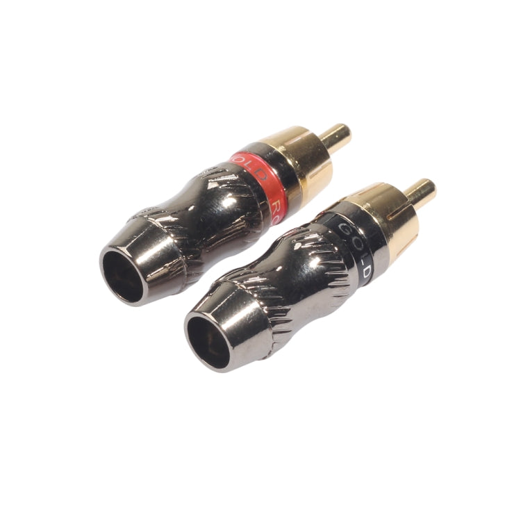 REXLIS TR026 ปลั๊ก RCA ตัวผู้ 2 ชิ้น ชุบทอง สำหรับสายเสียง DIY และสายวิดีโอ, RCA ตัวผู้