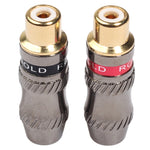 REXLIS TR026-1 ปลั๊ก RCA ตัวเมีย 2 ชิ้น ชุบทอง สำหรับสายเสียง DIY และสายวิดีโอ, RCA ตัวเมีย
