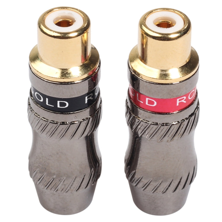 REXLIS TR026-1 ปลั๊ก RCA ตัวเมีย 2 ชิ้น ชุบทอง สำหรับสายเสียง DIY และสายวิดีโอ, RCA ตัวเมีย