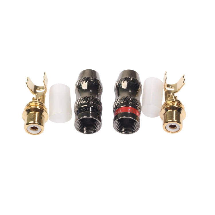 REXLIS TR026-1 ปลั๊ก RCA ตัวเมีย 2 ชิ้น ชุบทอง สำหรับสายเสียง DIY และสายวิดีโอ, RCA ตัวเมีย
