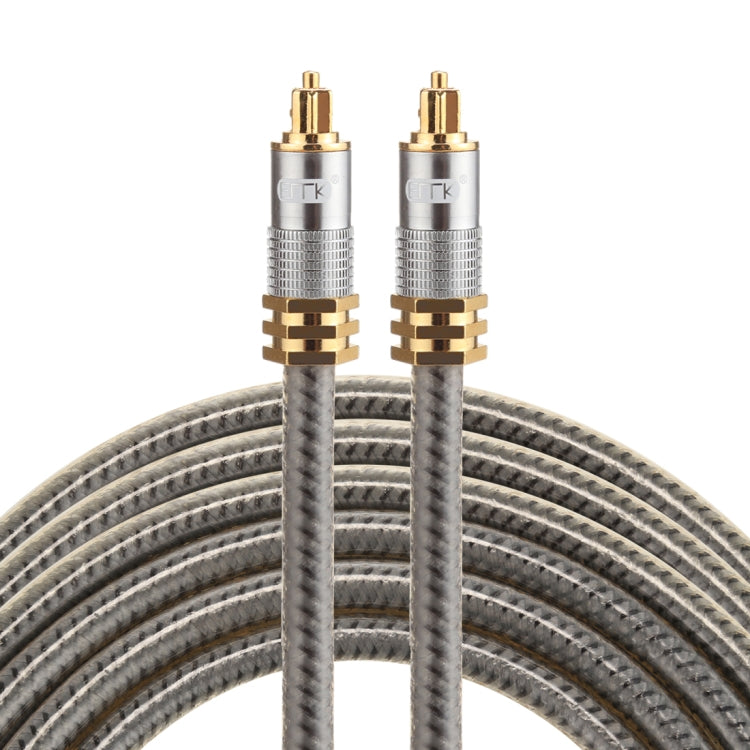 สายเคเบิลเสียงออปติคัลดิจิทัล Toslink ตัวผู้ถึงตัวผู้ EMK YL-A 3 เมตร OD8.0mm หัวโลหะชุบทอง ความยาว: 3 เมตร