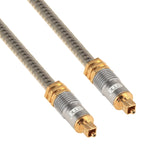 สายเคเบิลเสียงออปติคัลดิจิทัล Toslink ตัวผู้ถึงตัวผู้ EMK YL-A 3 เมตร OD8.0mm หัวโลหะชุบทอง ความยาว: 3 เมตร