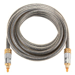 สายเคเบิลเสียงออปติคัลดิจิทัล Toslink ตัวผู้ถึงตัวผู้ EMK YL-A 3 เมตร OD8.0mm หัวโลหะชุบทอง ความยาว: 3 เมตร