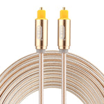 สายเคเบิลเสียงออปติคัลดิจิทัล Toslink ตัวผู้ถึงตัวผู้ EMK 3 เมตร OD4.0mm หัวโลหะชุบทอง สายถัก ความยาว: 3 เมตร