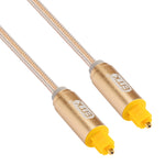 สายเคเบิลเสียงออปติคัลดิจิทัล Toslink ตัวผู้ถึงตัวผู้ EMK 3 เมตร OD4.0mm หัวโลหะชุบทอง สายถัก ความยาว: 3 เมตร