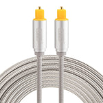 สายเคเบิลเสียงออปติคัลดิจิทัล Toslink ตัวผู้ถึงตัวผู้ EMK 3 เมตร OD4.0mm หัวโลหะชุบทอง สายถัก ความยาว: 3 เมตร