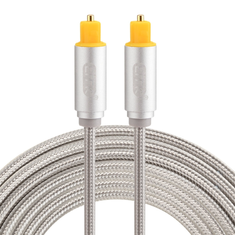 สายเคเบิลเสียงออปติคัลดิจิทัล Toslink ตัวผู้ถึงตัวผู้ EMK 3 เมตร OD4.0mm หัวโลหะชุบทอง สายถัก ความยาว: 3 เมตร