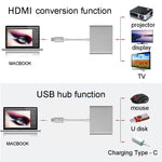 อะแดปเตอร์ USB-C / Type-C 3.1 ตัวผู้เป็น USB-C / Type-C 3.1 ตัวเมีย & HDMI ตัวเมีย & USB 3.0 ตัวเมีย, Type-C+USB+HDMI (J), Type-C+USB+HDMI (G), Type-C+USB+HDMI (B), Type-C+USB+HDMI (S)