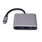 V125 ตัวแปลง UCB-C / Type-C ตัวผู้เป็น PD + HDMI + USB 3.0 ตัวเมีย 3 ใน 1