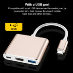 V125 ตัวแปลง UCB-C / Type-C ตัวผู้เป็น PD + HDMI + USB 3.0 ตัวเมีย 3 ใน 1