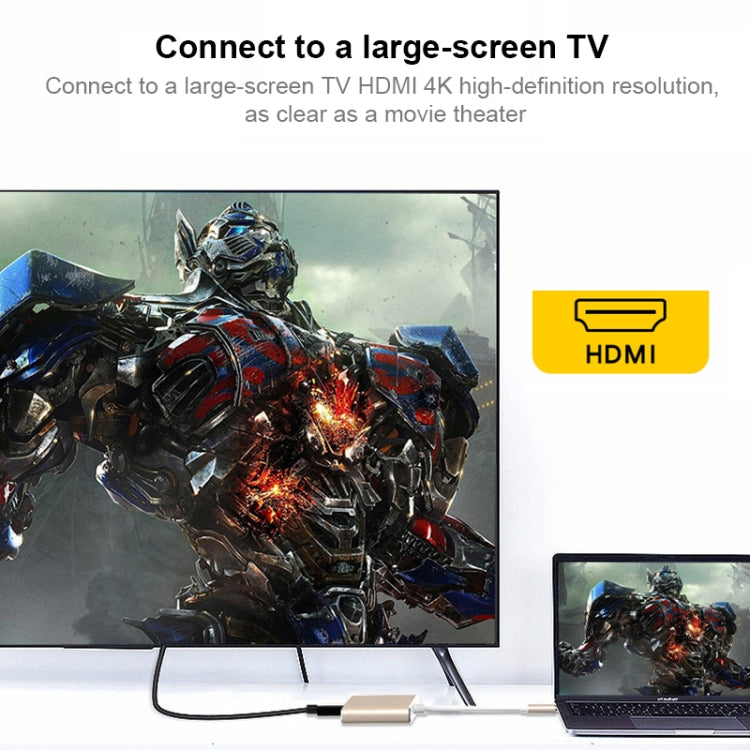 V125 ตัวแปลง UCB-C / Type-C ตัวผู้เป็น PD + HDMI + USB 3.0 ตัวเมีย 3 ใน 1
