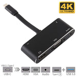 V126 ตัวแปลง UCB-C / Type-C ตัวผู้เป็น PD + HDMI + VGA + เสียง + USB 3.0 ตัวเมีย 5 ใน 1