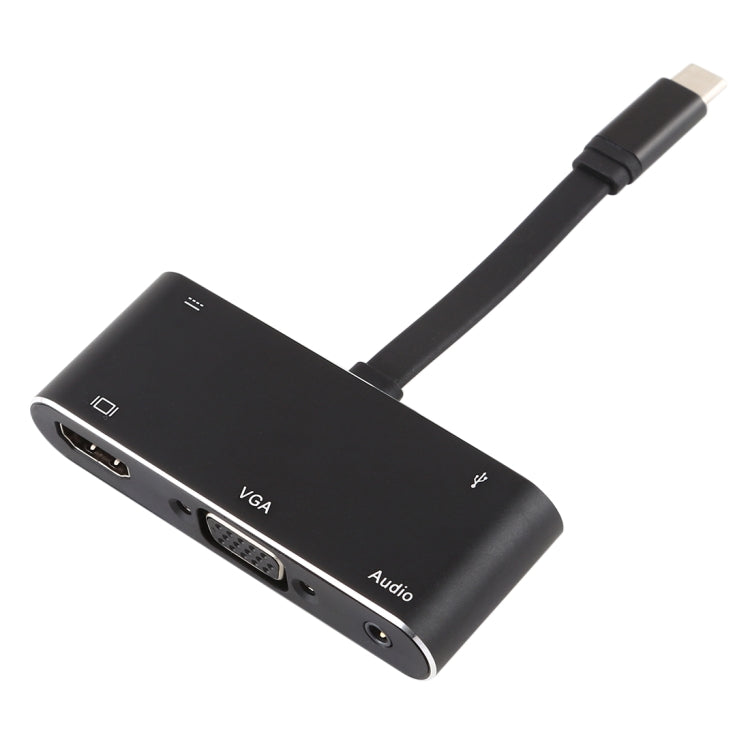 V126 ตัวแปลง UCB-C / Type-C ตัวผู้เป็น PD + HDMI + VGA + เสียง + USB 3.0 ตัวเมีย 5 ใน 1