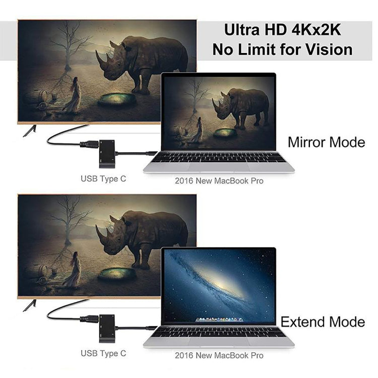 V126 ตัวแปลง UCB-C / Type-C ตัวผู้เป็น PD + HDMI + VGA + เสียง + USB 3.0 ตัวเมีย 5 ใน 1