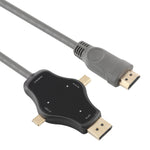 สายแปลงวิดีโอ D65A ความยาว 1.8 ม. DisplayPort เข้า & Mini DP เข้า & USB-C / Type-C เข้า เป็น HDMI 4K ออก, D65A