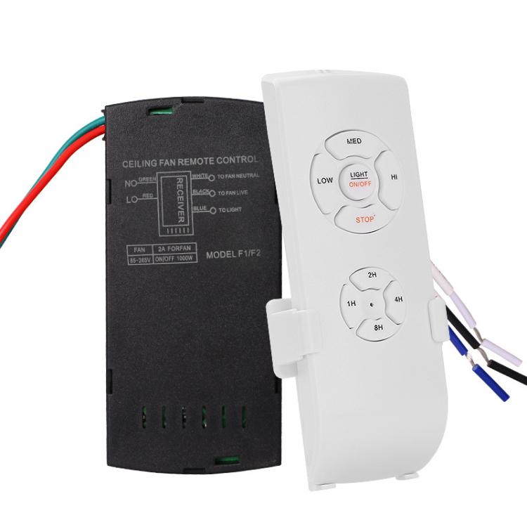 ชุดรีโมทคอนโทรลพัดลมเพดานแบบสากล 85-265V พร้อมตั้งเวลาควบคุมไร้สาย ปรับความเร็วลม ส่งสัญญาณและรับสัญญาณ