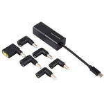 อะแดปเตอร์จ่ายไฟแล็ปท็อป 65W USB-C / Type-C ตัวแปลงเป็นอะแดปเตอร์จ่ายไฟ 6 ใน 1