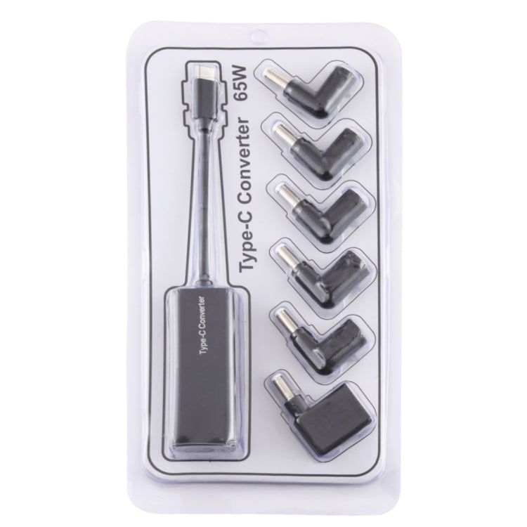 อะแดปเตอร์จ่ายไฟแล็ปท็อป 65W USB-C / Type-C ตัวแปลงเป็นอะแดปเตอร์จ่ายไฟ 6 ใน 1
