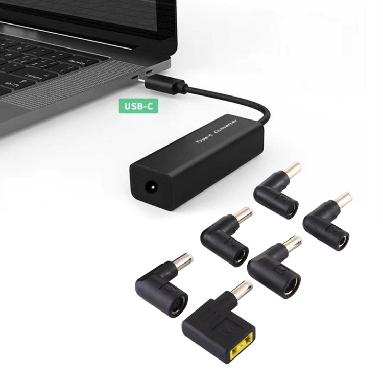 อะแดปเตอร์จ่ายไฟแล็ปท็อป 65W USB-C / Type-C ตัวแปลงเป็นอะแดปเตอร์จ่ายไฟ 6 ใน 1