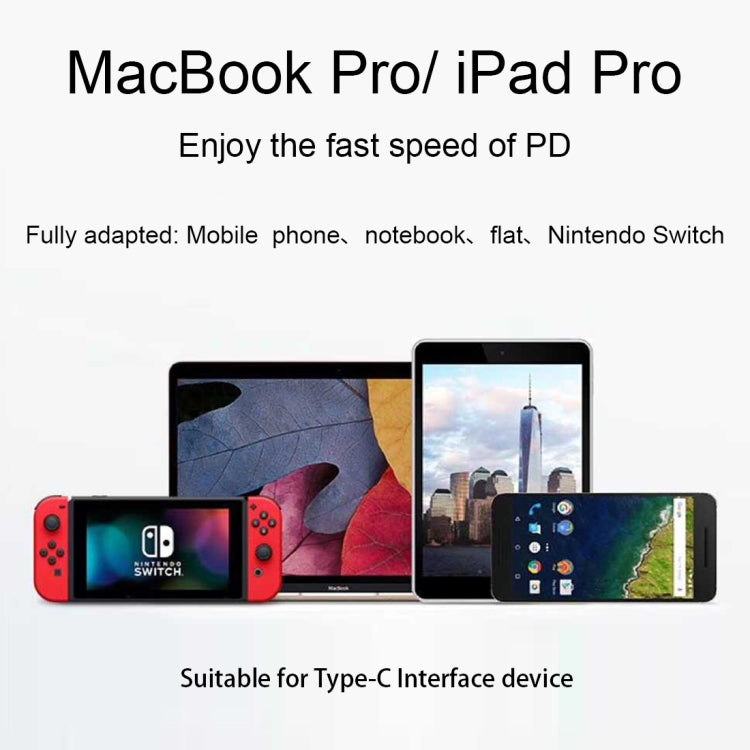อะแดปเตอร์จ่ายไฟแล็ปท็อป 65W USB-C / Type-C ตัวแปลงเป็นอะแดปเตอร์จ่ายไฟ 6 ใน 1