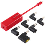 อะแดปเตอร์จ่ายไฟแล็ปท็อป 65W USB-C / Type-C ตัวแปลงเป็นอะแดปเตอร์จ่ายไฟ 6 ใน 1