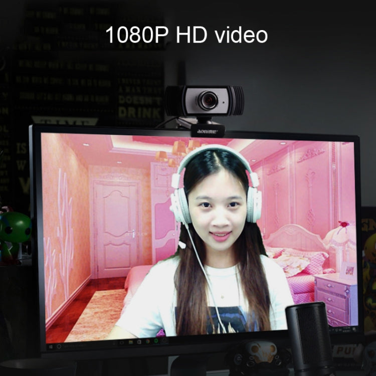 เว็บแคม Aoni C33 Beauty FHD 1080P IPTV สำหรับการประชุมทางไกล สอนออนไลน์ ถ่ายทอดสด พร้อมไมโครโฟน เสียบใช้งานได้ทันที, C33