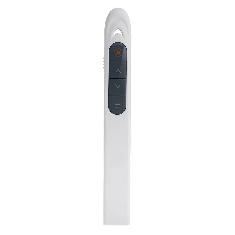 XM930 2.4GHz Wireless Laser PowerPoint Page Turning Pen Multimedia Wireless Presentation Projection Pen with USB Receiver, Support Low Battery Remind, Remote Control Distance: 100m, 100m White, 100m Black