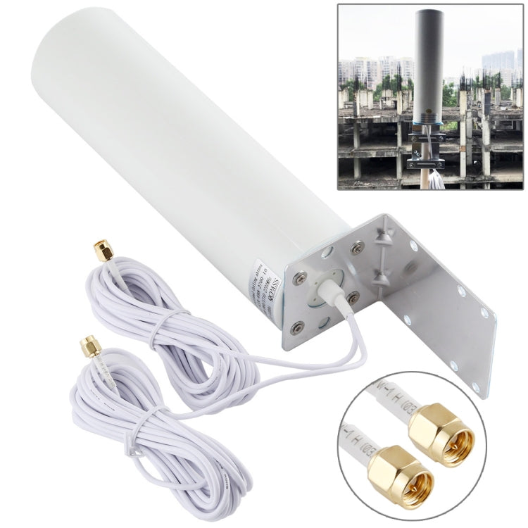 เสาอากาศบาร์เรลภายนอก 4G LTE WiFi 12DBi Omni พร้อม SMA ตัวผู้, SMA