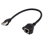 สายต่อขยายล็อกสกรูแผงเครือข่าย RJ45 ตัวเมียเป็นตัวผู้ CATE5 ความยาว: 0.3m, 0.3m