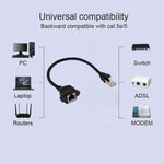 สายต่อขยายล็อกสกรูแผงเครือข่าย RJ45 ตัวเมียเป็นตัวผู้ CATE5 ความยาว: 0.3m, 0.3m