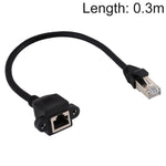 สายต่อขยายล็อกสกรูแผงเครือข่าย RJ45 ตัวเมียถึงตัวผู้ CAT6E ความยาว 0.3 ม., ความยาว 0.3 ม.