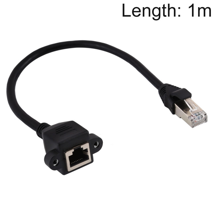 สายต่อขยายล็อกสกรูแผงเครือข่าย RJ45 ตัวเมียถึงตัวผู้ CAT6E ความยาว 1 ม., ความยาว 1 ม.