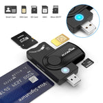 ROCKETEK CR310 เครื่องอ่านการ์ดมัลติฟังก์ชัน USB 3.0 + การ์ด TF + การ์ด SD + การ์ดซิม + การ์ดสมาร์ท, USB 3.0