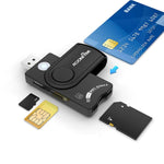 ROCKETEK CR310 เครื่องอ่านการ์ดมัลติฟังก์ชัน USB 3.0 + การ์ด TF + การ์ด SD + การ์ดซิม + การ์ดสมาร์ท, USB 3.0