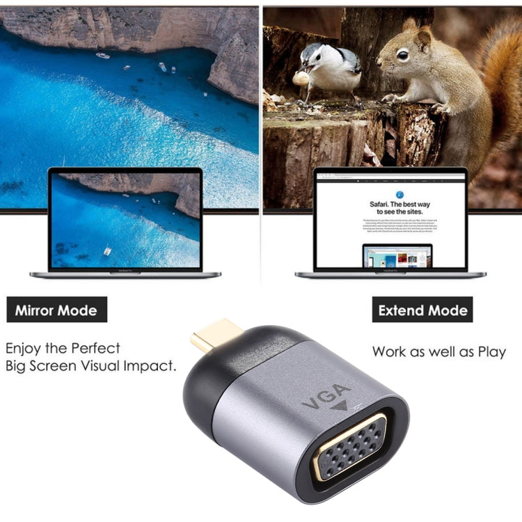 อะแดปเตอร์ Type-C ตัวผู้เป็น VGA DB15P ตัวเมีย