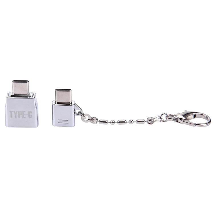อะแดปเตอร์โลหะ Micro USB ตัวเมียเป็น USB-C / Type-C ตัวผู้ + USB 2.0 ตัวเมียเป็น USB-C / Type-C ตัวผู้