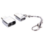 อะแดปเตอร์โลหะ Micro USB ตัวเมียเป็น USB-C / Type-C ตัวผู้ + USB 2.0 ตัวเมียเป็น USB-C / Type-C ตัวผู้