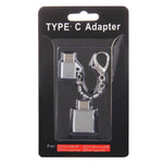 อะแดปเตอร์โลหะ Micro USB ตัวเมียเป็น USB-C / Type-C ตัวผู้ + USB 2.0 ตัวเมียเป็น USB-C / Type-C ตัวผู้