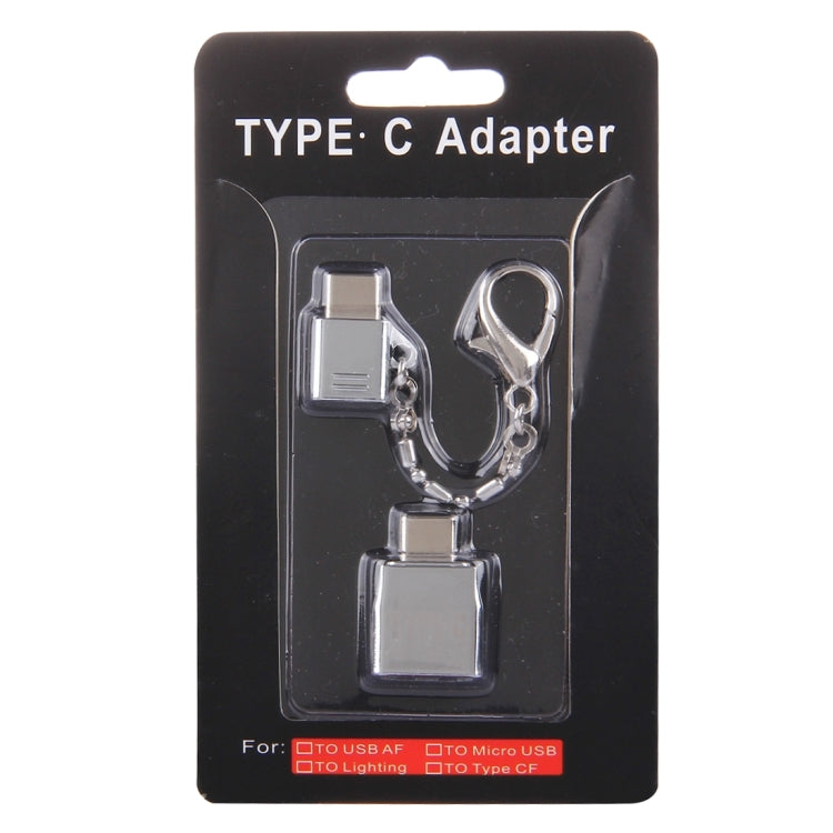 อะแดปเตอร์โลหะ Micro USB ตัวเมียเป็น USB-C / Type-C ตัวผู้ + USB 2.0 ตัวเมียเป็น USB-C / Type-C ตัวผู้