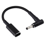 สายถักไนลอนอะแดปเตอร์ PD 100W 18.5-20V 4.0 x 1.35 มม. แบบข้อศอกเป็น USB-C / Type-C