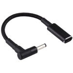 สายถักไนลอนอะแดปเตอร์ PD 100W 18.5-20V 4.0 x 1.35 มม. แบบข้อศอกเป็น USB-C / Type-C