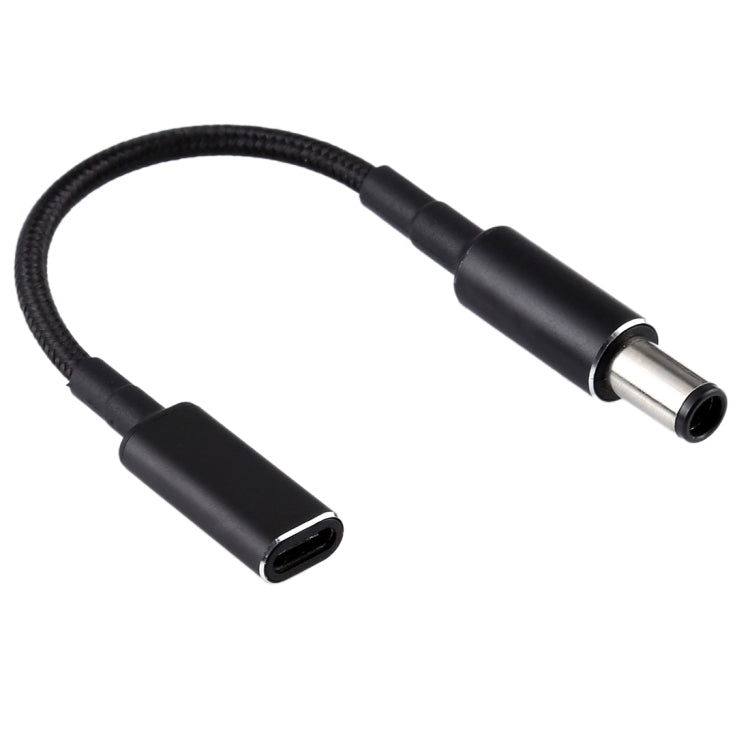 สายถักไนลอนอะแดปเตอร์ PD 100W 18.5-20V 7.4 x 0.6 มม. เป็น USB-C / Type-C สำหรับ HP, 7.4 x 0.6 มม.