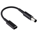 สายถักไนลอนอะแดปเตอร์ PD 100W 18.5-20V 7.4 x 0.6 มม. เป็น USB-C / Type-C สำหรับ HP, 7.4 x 0.6 มม.