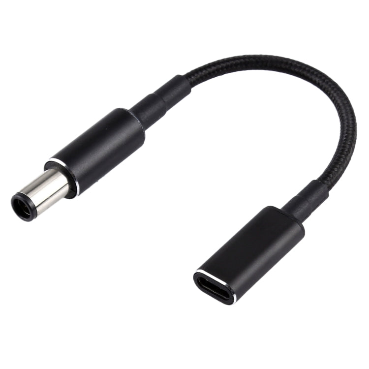 สายถักไนลอนอะแดปเตอร์ PD 100W 18.5-20V 7.4 x 0.6 มม. เป็น USB-C / Type-C สำหรับ HP, 7.4 x 0.6 มม.