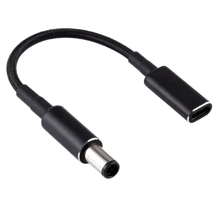 สายถักไนลอนอะแดปเตอร์ PD 100W 18.5-20V 7.4 x 0.6 มม. เป็น USB-C / Type-C สำหรับ HP, 7.4 x 0.6 มม.