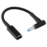 สายแปลง PD 100W 18.5-20V 4.5 x 0.6mm ข้อต่อข้อศอกเป็น USB-C / Type-C ถักไนลอน สำหรับ HP, 4.5 x 0.6mm