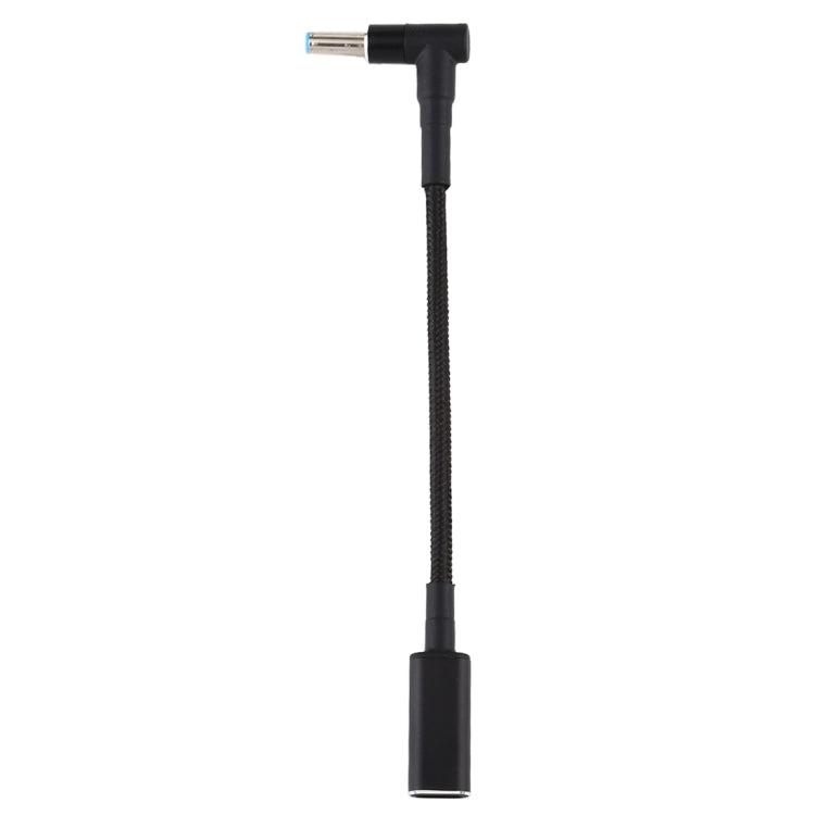 สายแปลง PD 100W 18.5-20V 4.5 x 0.6mm ข้อต่อข้อศอกเป็น USB-C / Type-C ถักไนลอน สำหรับ HP, 4.5 x 0.6mm